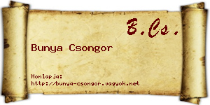 Bunya Csongor névjegykártya